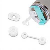 Ensemble de 3 bouchons anti-débordement en silicone personnalisés en usine, fabriqués à Dongguan, pour accessoires exclusifs de tasses et pailles à eau