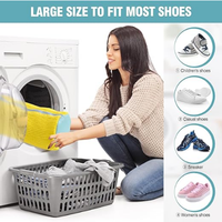 Laveuse et sécheuse Fibres pelucheuses réutilisables gardant 360 ° enveloppant anti-déformation Sneaker Sac de nettoyage de chaussures Sac de lavage de chaussures