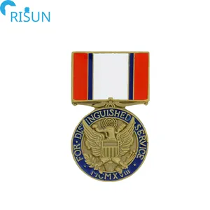 ميداليات عسكرية صينية رخيصة الثمن من المُصنع في الولايات المتحدة وشعار مخصص معدني ثلاثي الأبعاد لجائزة الحرب دبوس في الصندوق مع شريط للبيع