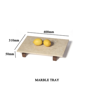 Plateau de service de fruits secs décoratif moderne fait à la main plaque rectangulaire en marbre d'onyx jaune plateau en pierre naturelle de style européen - Product Image 2