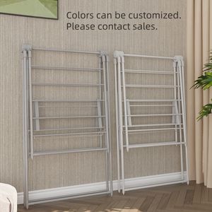 जानको बहुक्रियाशील स्टैंड ड्रायर स्प्रे लेपित लोहे के पाइप पंख वाले परिधान रैक - Product Image 6