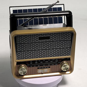 Radio vintage solaire multibandes FM AM SW avec haut-parleur intégré, lecteur USB TF pour la maison et l'extérieur - Product Image 1