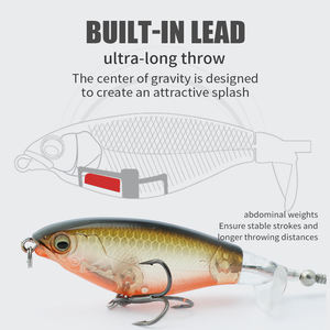 เหยื่อตกปลา BUBBA Whopper Plopper แบบแท่งลอยน้ำ เหยื่อแข็ง 6.5 กรัม 10 กรัม สำหรับปลาแบส ปลาเทราต์ ปลาไพค์ ปลาแซลมอน เหยื่อปลอม ผลิตตามแบบ OEM - Product Image 3