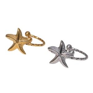 Bague étoile <span class=keywords><strong>de</strong></span> mer en acier inoxydable plaqué or 18 carats, anti-ternissement, étanche, minimaliste, très tendance, style Ins, mode <span class=keywords><strong>OL</strong></span>, personnalisée - Product Image 5
