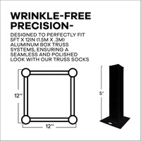 Funda elástica de spandex negra y blanca para estructuras de soporte, para escenarios de bodas, eventos y stands de exhibición