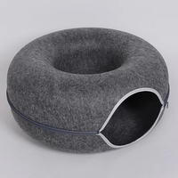 Meow Mansion Large Cat Cave Donut Bed-Lit tunnel pour chat pour grands chats jusqu'à 30lbs