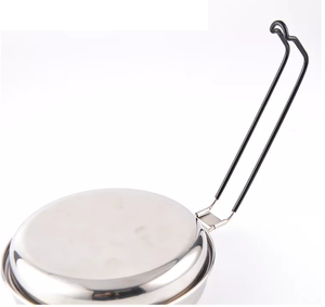 Nuevo Juego de Vajilla de Acero Inoxidable para Camping con Diseño de Carcasa de Abrazadera, Tazón, Taza y Olla Redonda - Product Image 5