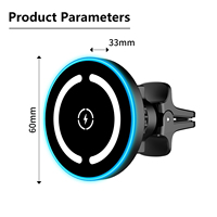 Support de téléphone magnétique sans fil premium pour voiture, support de voiture réglable pour smartphone