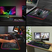 Grand tapis de souris de jeu LED RGB personnalisé - Caoutchouc naturel 3 mm d'épaisseur Stock disponible