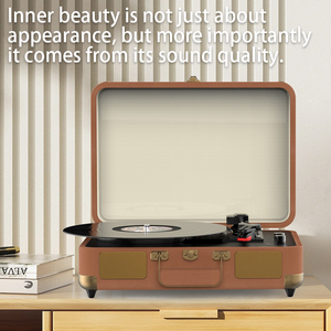 Изготовленный на заказ винтажный 3-скоростной портативный проигрыватель для чемодана со встроенными динамиками, Модернизированный проигрыватель - Product Image 3