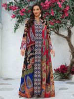 Robe Abaya Musulmane de Luxe Personnalisée de Dubaï pour Femme, Motif Bohème, Tissu Transparent, Design Paisley, Robe Longue Modeste, Grande Taille, Printemps Aïd