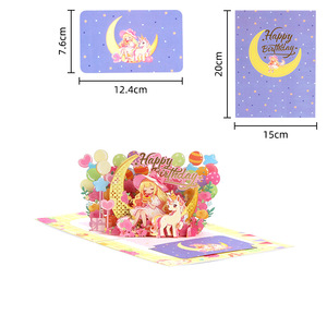 Nouvelle carte de vœux 3D pop-up en papier « New Moon <span class=keywords><strong>Maiden</strong></span> » 2026, finition mate, créative, faite à la main, mini cadeau d'anniversaire, bienvenue, minimaliste - Product Image 6