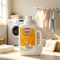 Détergent à lessive OEM pour bébés et jeunes enfants, formule douce sans agent fluorescent, 1,5 L, pour lavage à la main et en machine