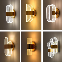 Miroir en acier inoxydable avant 3 couleurs claires applique montée pour chambre couloir escalier salle de bain pour salon LED acrylique applique murale