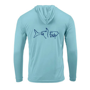 カスタム長袖釣りパーカーUPF50パフォーマンスシャツポリエステル日焼け止め釣り服防水昇華 - Product Image 2