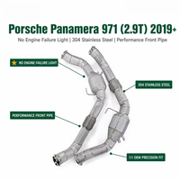 Pipa Depan Performa Tinggi Tanpa Lampu Kegagalan Mesin untuk Porsche Panamera 971 2.9T 2019+ High Flow SS304 Upgrade Mobil Balap