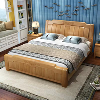 Juego de muebles de dormitorio elegantes de estilo chino de nuevo diseño 2025, cama doble de madera con almacenamiento tamaño King para el hogar moderno, JY-B141 para adultos