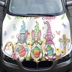 Housse de capot de voiture personnalisée 5x4 pieds, motif Lapin de Pâques, pour festivals, événements sportifs, cadeau - Product Image 1
