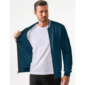 Blouson aviateur jacquard décontracté personnalisé pour hommes Manteau universitaire léger à blocs de couleurs Poches à fermeture éclair disponibles Matériau en élasthanne XS XL - Product Image 5