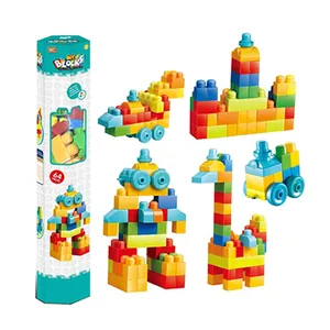 Child Puzzle Education Funny DIY Shape Happy Big Building Blocks 68pcs Traffic Engineering Building Blocks 64pcs Toys For Kids