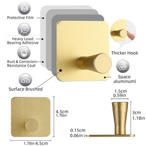 Appendiabiti ganci adesivi in alluminio <span class=keywords><strong>porta</strong></span> <span class=keywords><strong>asciugamani</strong></span> senza foratura <span class=keywords><strong>bagno</strong></span> cucina gancio asciugamano montato a parete per <span class=keywords><strong>bagno</strong></span> - Product Image 6