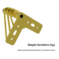 Support en acier chromé doré élégant et moderne pieds en métal accessoires de meubles simples et robustes pour salle à manger lit d'hôtel chambre à coucher