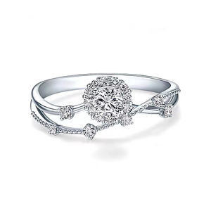 Lujo mujer dedo promesa 925 anillos de moissanita de plata vvs1 0,5 1ct quilates estrellas brillantes anillos de compromiso de boda para mujeres - Product Image 5