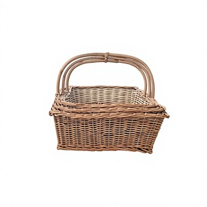 Bohemian Style Bamboo Rectangle Handcrafted Multifunctional Single <b>Storage</b> Hamper <b>Basket</b> 23x21cm Lightweight Portable Living - Product Image 3