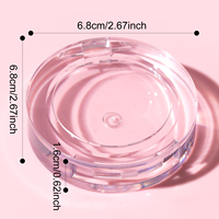 Palette vide de luxe de haute qualité, ronde, transparente, monocouche, pour fard à joues et fard à paupières, personnalisable pour poudre pressée
