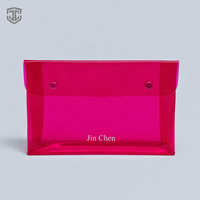Pochette cosmétique transparente en PVC teinté avec logo personnalisé, style néon, étanche, pour organiser le maquillage