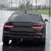 Diffuseur de pare-chocs arrière noir brillant aspect fibre de carbone pour Audi A6 S6 C8 2019-2025