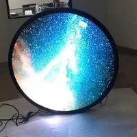 Écran LED circulaire personnalisable avec logo, ultra-fin, à fixation murale, garantie 5 ans, gestion du contenu à distance pour