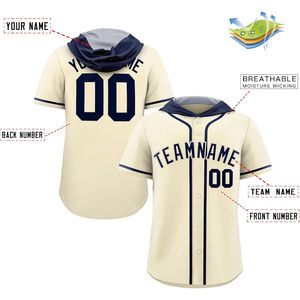 Maillot de baseball à capuche personnalisé avec nom, numéro et logo d'équipe brodé pour hommes, femmes, enfants, unisexe, respirant, sport - Product Image 3