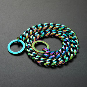 Bigdog & גור צבעוני רוז זהב פלדה קובן שרשרת כלב עם רוחב 15 מ "מ - Product Image 3