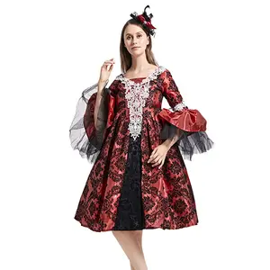 Vestido de noche gótico de manga acampanada para mujer, traje de Halloween con temperamento