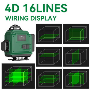 Nivel Láser de 16 Líneas con Pantalla Digital, Autonivelante, Grado Industrial, Láser Verde de 520 Nm para Alineación de Paredes y Pisos - Product Image 3
