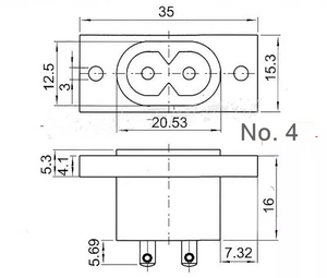 Enchufe de CA de 2 pines con forma de flor de ciruelo DB02, enchufe de alimentación de CA para refrigerador de coche con fusible - Product Image 6