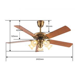 Lustre de luxe Cristal LED ventilateur de plafond lampe 5 contreplaqué 56 pouces lames télécommande DC moteur <span class=keywords><strong>luminaire</strong></span> - Product Image 2