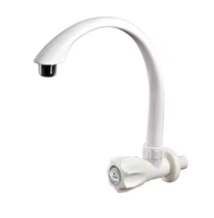 Robinet de lavabo de salle de bain FYASSI classique en plastique, à montage sur plan, monotrou, monocommande, avec débit contrôlé