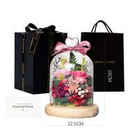 Cubierta de Cristal con Flor Eterna Hecha a Mano, Regalo para el Día de San Valentín y Cumpleaños