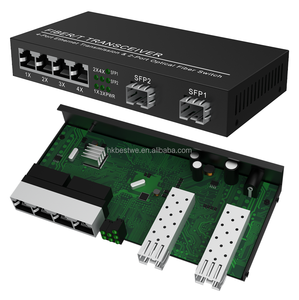 Convertidor de Medios de Fibra Óptica a Ethernet Gigabit, Transceptor de 2 Puertos SFP a 4 RJ45, Modo Único - Product Image 3