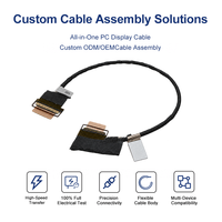 ICape OEM ODM Kabel EDP 40Pin Rakitan dengan Pitch 0.5mm, Panjang Kustom, Pinout Sesuai Pesanan, Selubung PVC untuk Layar LCD Laptop