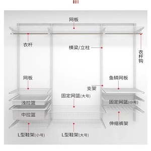Shelf <b>wardrobe</b> metal bedroom <b>hanging</b> clothing area multi-functional combined storage hat rack room storage rack integrated unit - Product Image 5