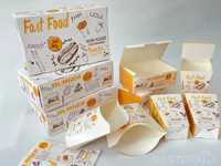 Boîte d'emballage pour la restauration rapide en papier kraft recyclable, design personnalisé, prix de gros du fabricant, pour hamburgers et sandwichs
