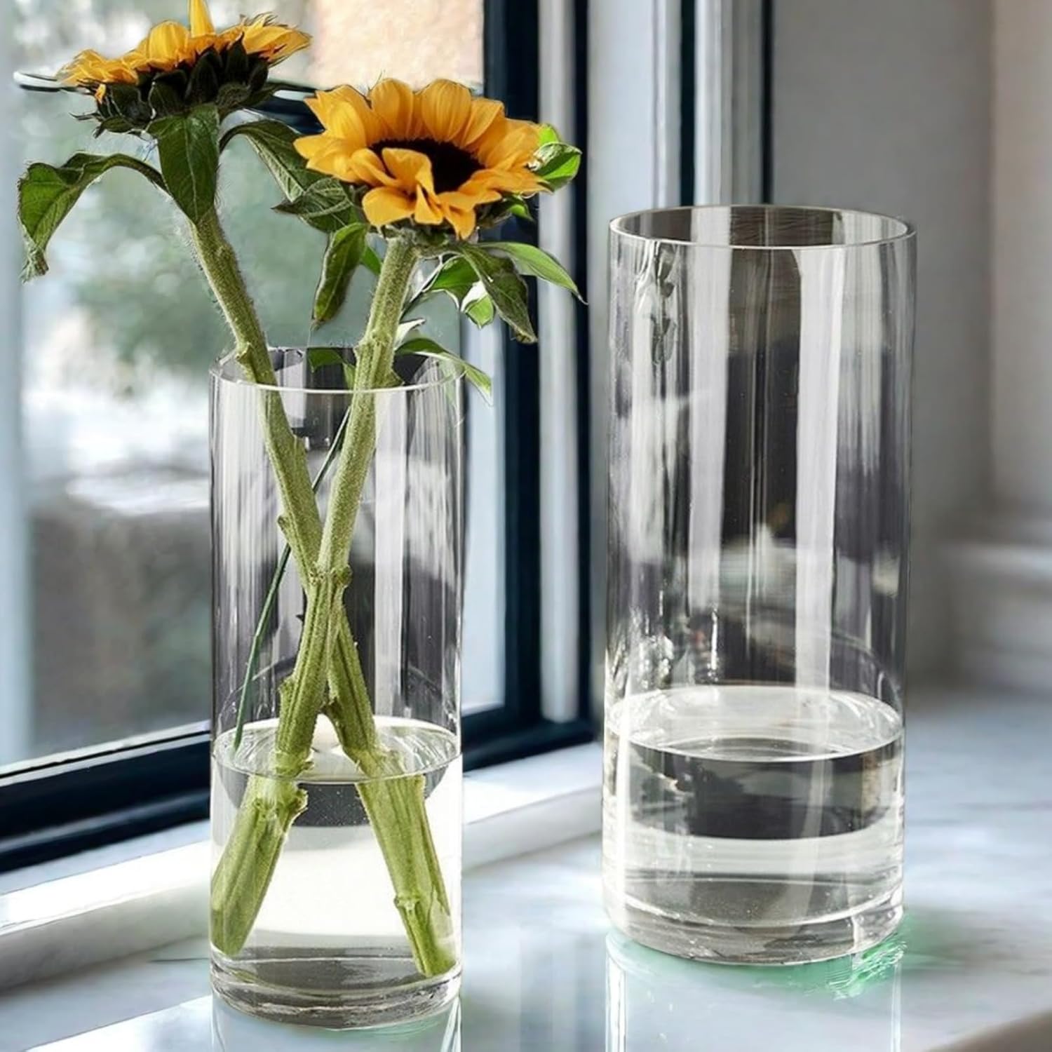 Vaso In Acrilico Trasparente 30x10 Cm - Infrangibile, Moderno Per Fiori, Decorazione Per Casa, Ufficio E Matrimoni - Foto 7