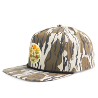 Casquettes Snapback à Visière Plate HS24 à Motif Camouflage Personnalisé, Logo Tissé OEM, 5 Panneaux, Chasse en Plein Air, Unisexe, avec Cordon