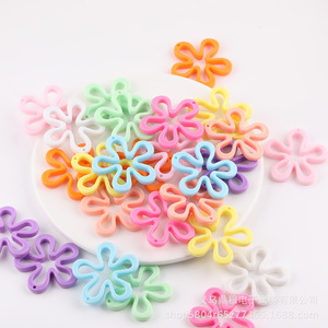 Acrylic Camellia Flower Shape Plated Jewelry Findings Middle Size Diy Accessories for Earrings Keychains Pendants Cartoon Style - Product Image 5