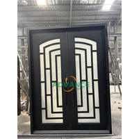 Portes en fer forgé à double vitrage, design luxueux, rondes et cintrées, pour l'intérieur et l'extérieur, prix pour villa et maison