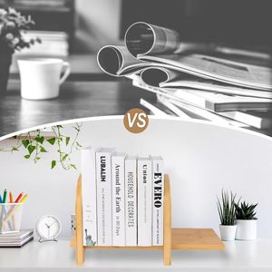 Solid wood <b>desktop</b> bookshelf, storage rack, decorative rack, kitchen spice and condiment holder, book and magazine display rack - Product Image 1