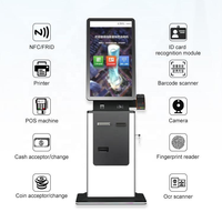 27" Android System Self Service Printing Kiosk Airport Hotel Self Checkout QR Scanner Cash Payment Kiosk Self Check in Kiosk